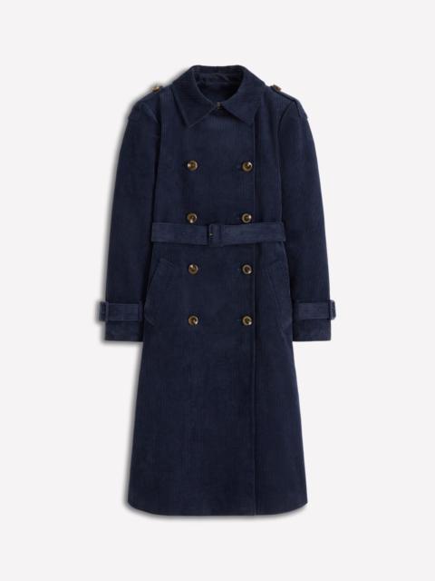 BODEN Cheltenham Cord Trench Coat-Navy