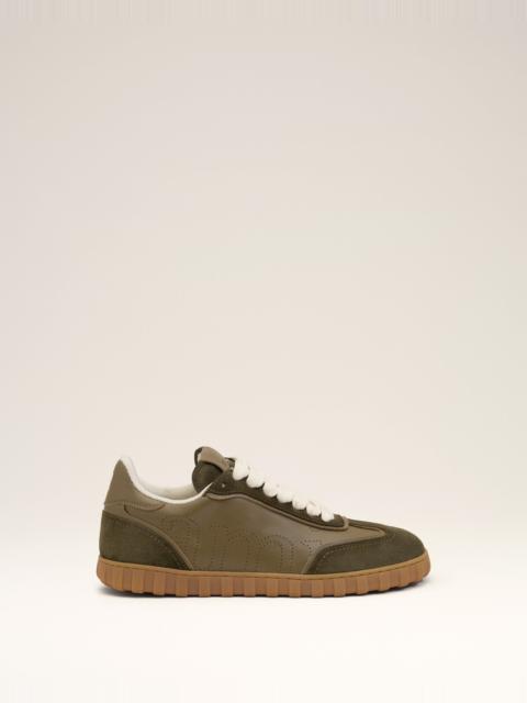 AMI Paris GREEN COWHIDE LEATHER STEP SNEAKERS