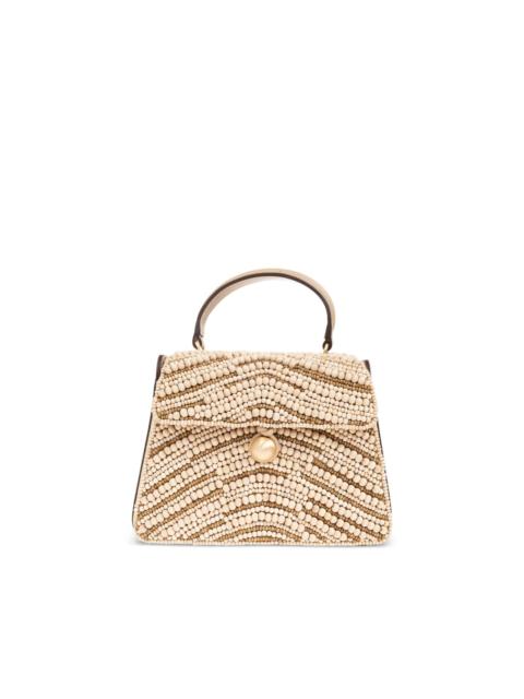 Cult Gaia wood-bead embellished tote bag