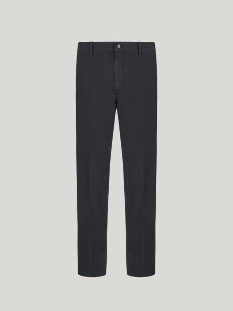 Canali NAVY BLUE GARMENT-DYED COTTON MICROTWILL CHINOS