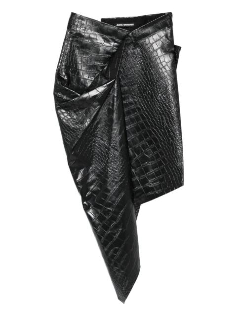 Junya Watanabe crocodile-effect asymmetric skirt