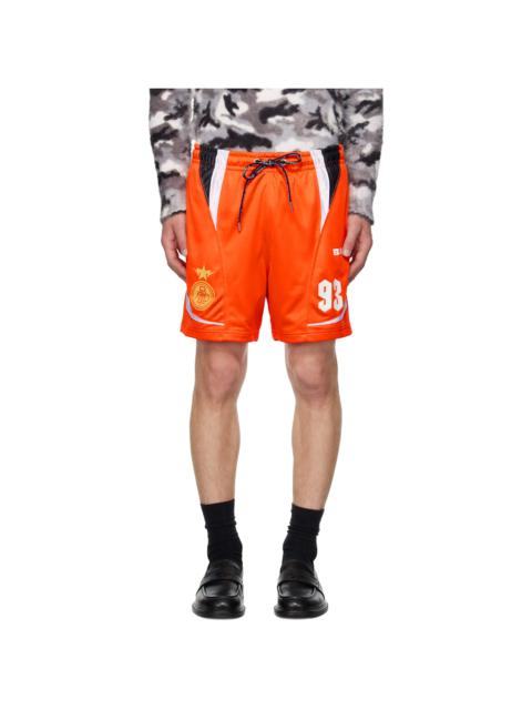 A BATHING APE® Orange Multi Logo Soccer Shorts