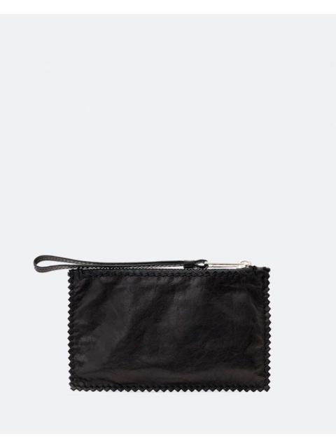 ALLSAINTS SILOH PINKED-EDGE SMALL LEATHER POUCH