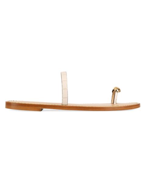 AMANU Women's 21 The Kibera Toe-Ring Leather Sandals - Cream