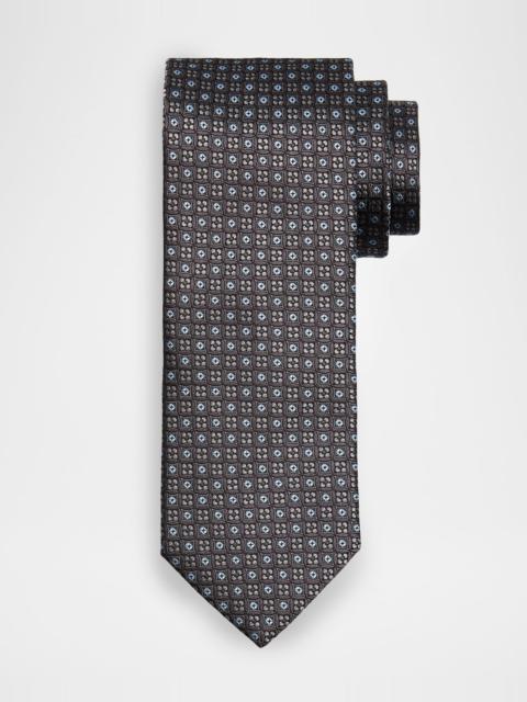 Canali Men's Round Medallion Silk Jacquard Tie