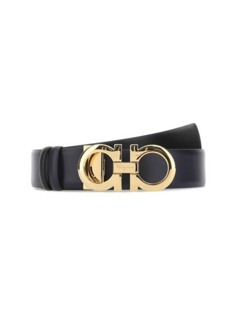 FERRAGAMO Double Gancini bit belt