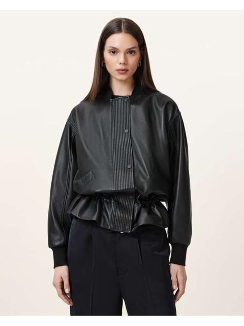 ALLSAINTS SOFI DRAWSTRING LEATHER BOMBER JACKET