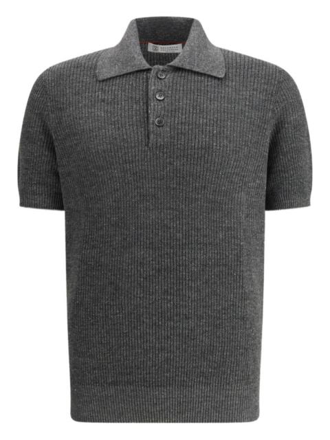 Brunello Cucinelli ribbed button-fastening polo shirt
