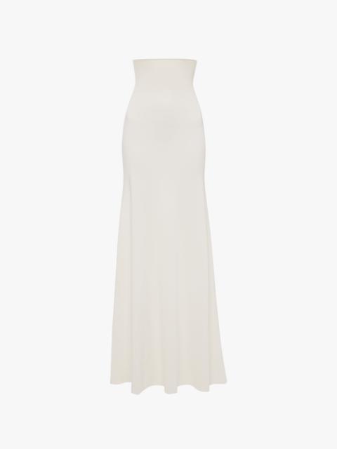 Victoria Beckham Floor-Length Knitted Skirt In White