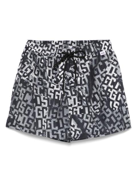 GCDS logo-print swim shorts