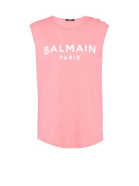 Balmain Eco-designed cotton T-shirt with Balmain logo print