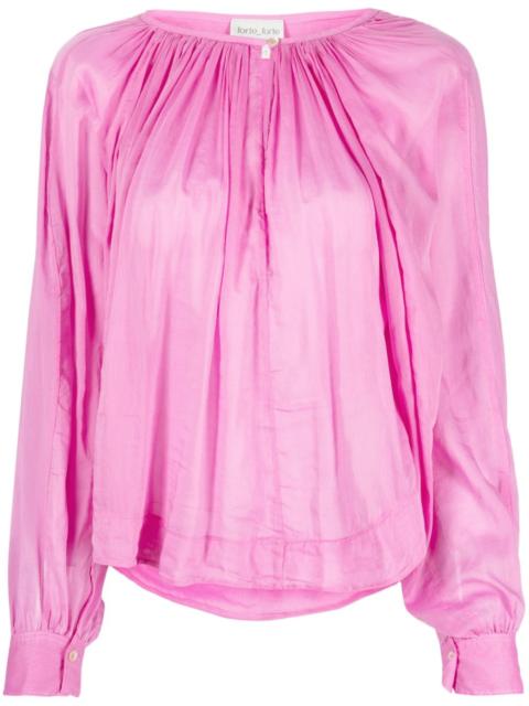 forte_forte semi-sheer pleated blouse