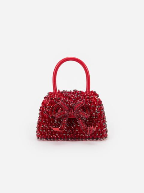 self-portrait Red Embellished Micro Bow Bag