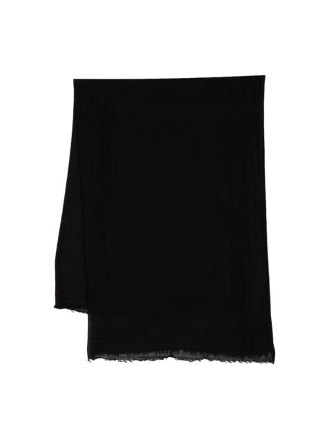 Rick Owens frayed cashmere-blend scarf