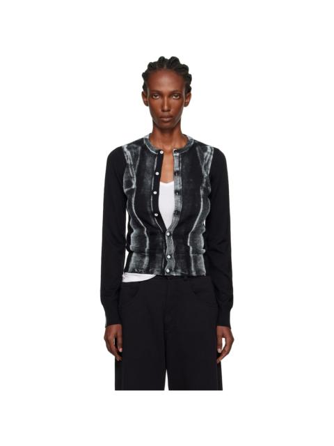 MM6 Maison Margiela Black Folded Printed Gauge 14 Cardigan