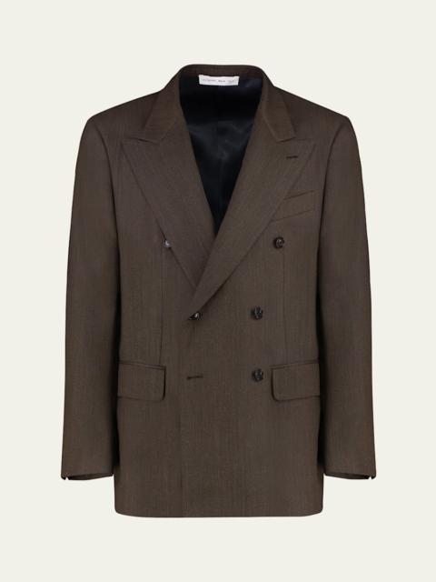 UMITBENAN Men's Pietro Melange Wool Double-Breasted Blazer