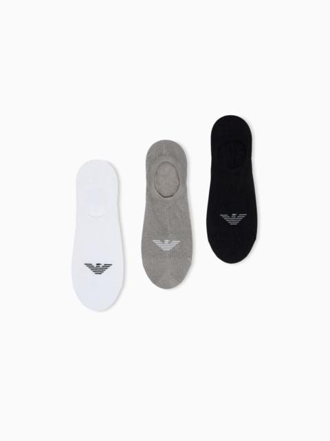 EMPORIO ARMANI THREE-PACK OF EAGLE LOGO TRAINER SOCKS