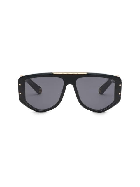 PHILIPP PLEIN Rectangular logo-plaque sunglasses