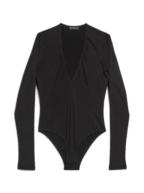 BALENCIAGA Women's V-neck Bodytop in Black