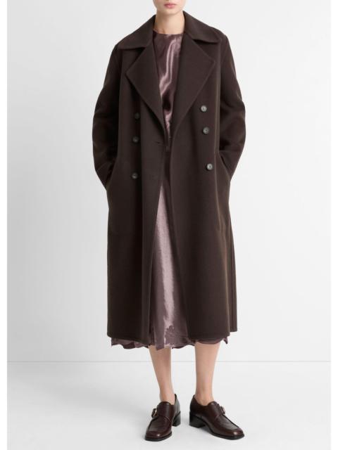Vince Wool-Blend Double-Breasted Long Coat