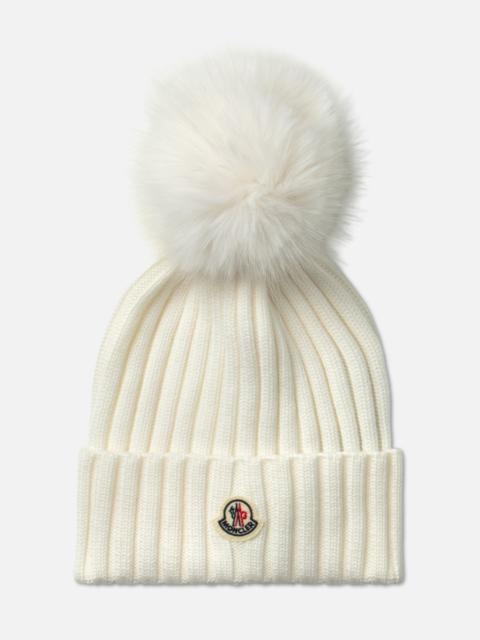 Moncler WOOL BEANIE WITH POM POM