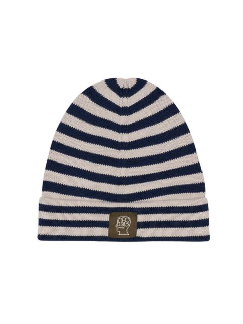 BRAIN DEAD Brain Dead x A.P.C. Striped Cotton Beanie - Navy