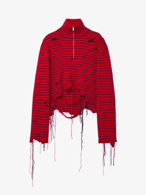 Alexander McQueen Distressed Striped Jumper