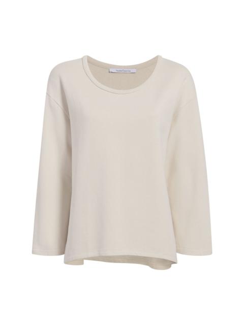 Another Tomorrow scoop-neck jersey top
