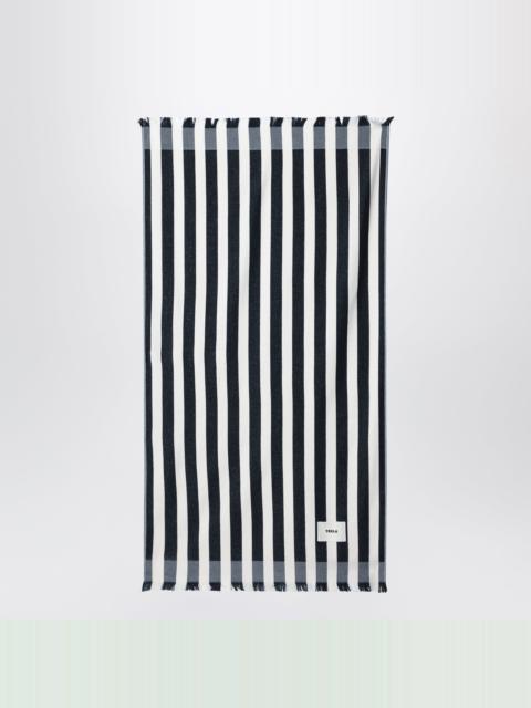 TEKLA Navy blue/white striped beach towel