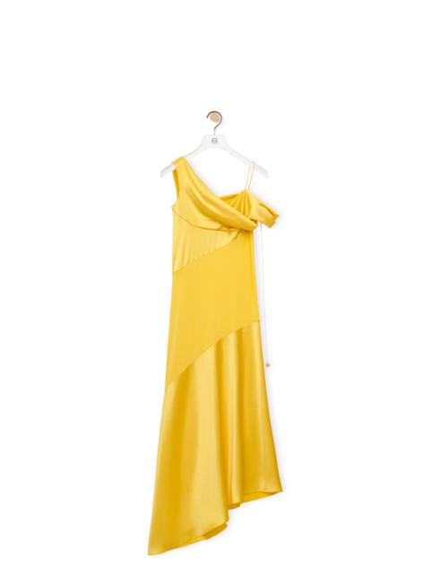 Draped dress in satin and crepe jersey