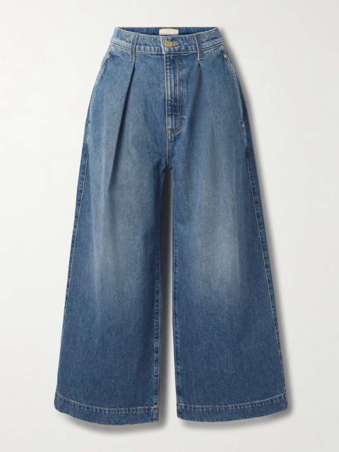 ULLA JOHNSON The April cropped pleated high-rise wide-leg jeans