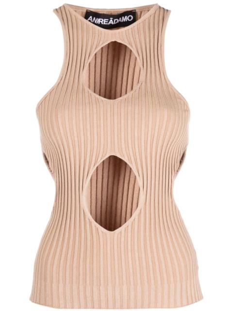 ANDREĀDAMO cut out-detail ribbed-knit top