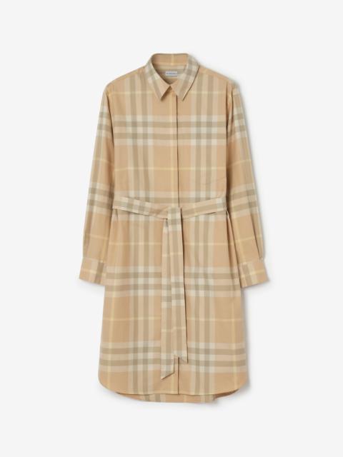 Check Cotton Shirt Dress