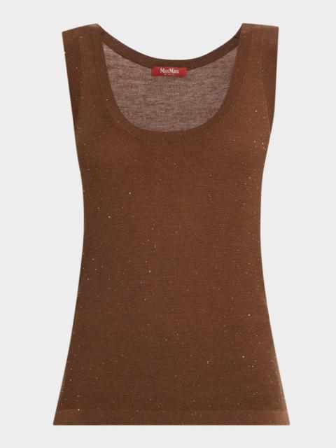 WEEKEND Max Mara Sequin Silk-Wool Knit Tank Top