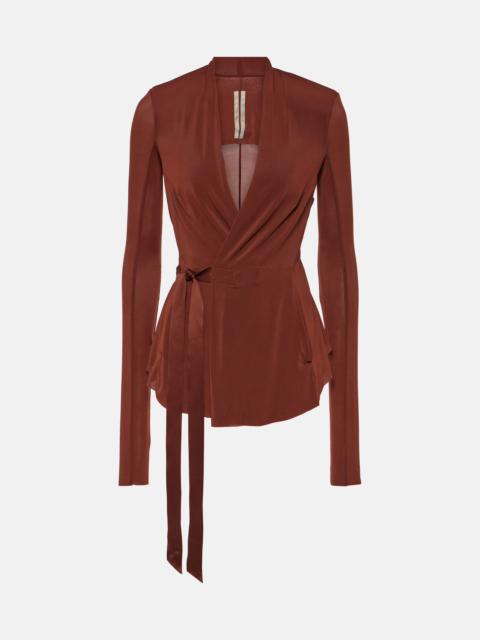 Rick Owens Hollywood cupro-blend wrap jacket