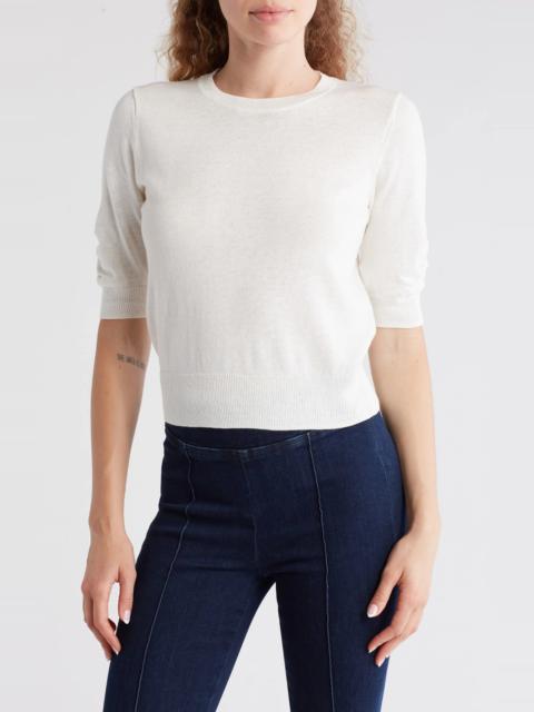 Gathered Short Sleeve Sweater