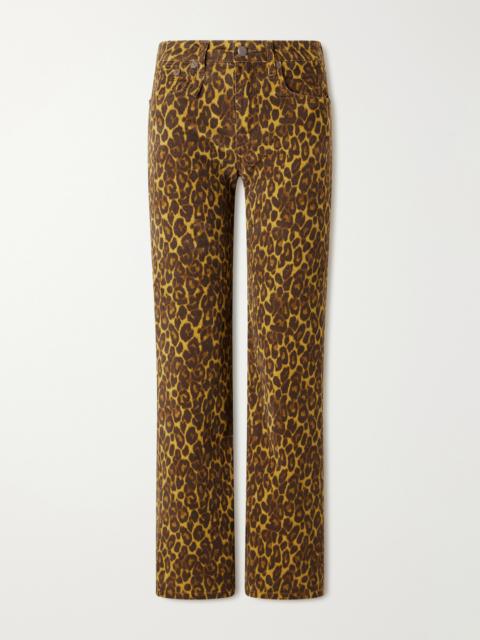 R13 Joan Cropped Animal-print Flared Jeans