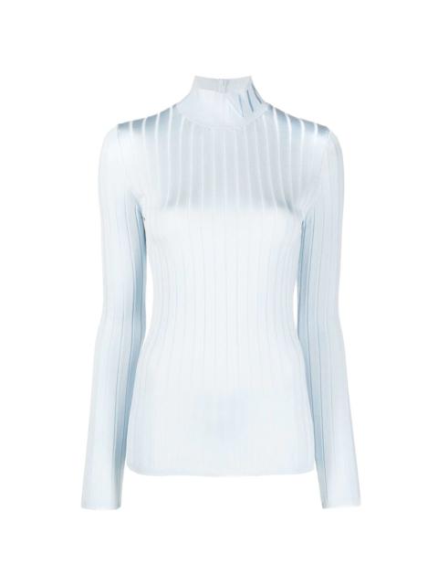 ribbed high neck jumper