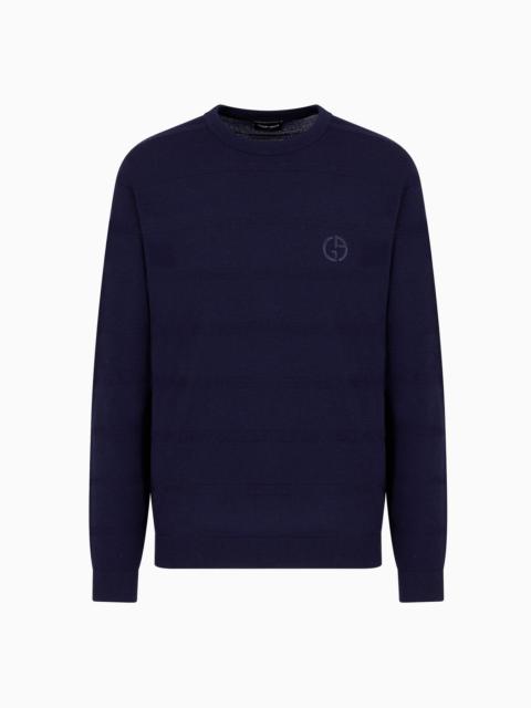 ASV links-stitch crew-neck jumper in virgin wool blend