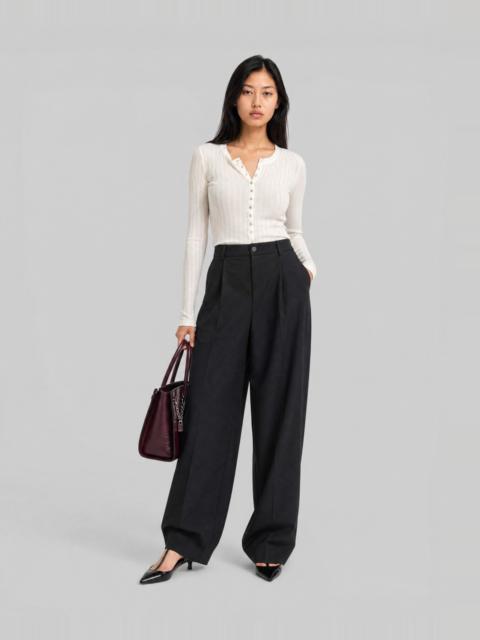 The Kooples WIDE-LEG BLACK WOOL-BLEND TAILORED PANTS