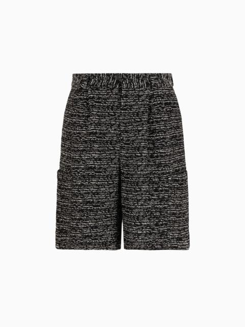 Malfilé basketweave-effect fabric Bermuda shorts