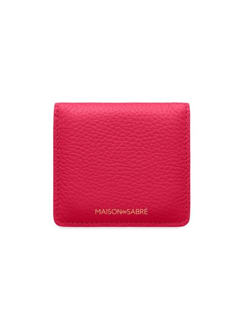 MAISON de SABRÉ Leather Compact Mirror - Fuchsia Lavender