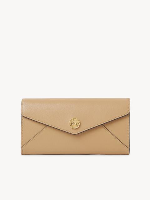 Chloé ENVELOPE LONG WALLET WITH FLAP IN GRAINED LEATHER