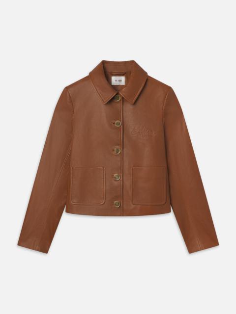 FRAME Ritz Femme Leather Jacket in Camel