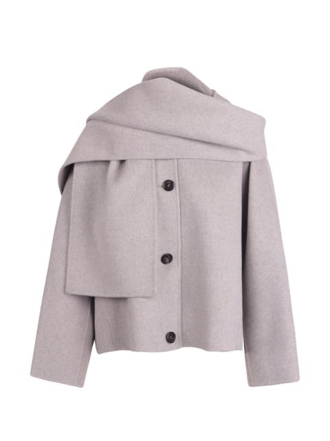 'S Max Mara scarf-detail button-up jacket