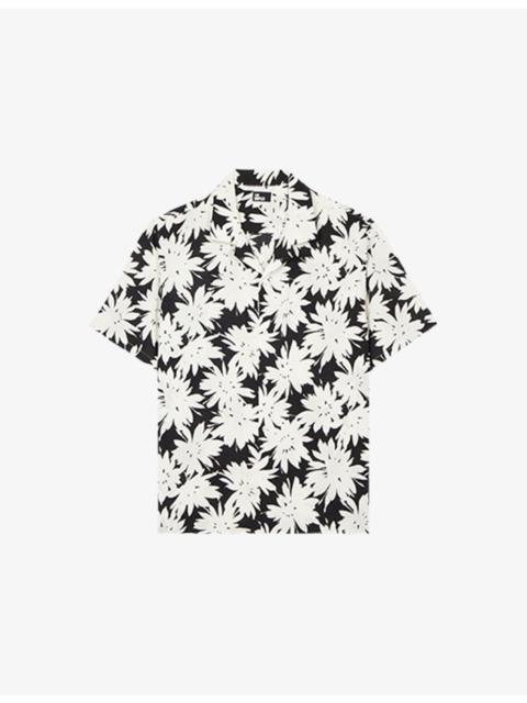 The Kooples Floral-Print Short-Sleeve Woven Shirt