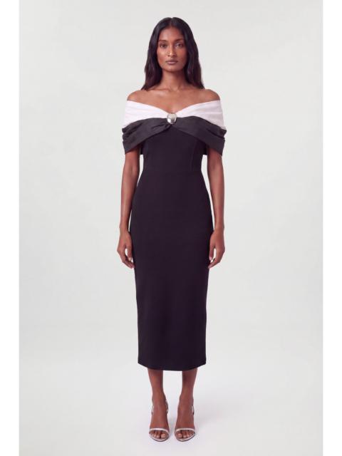 KAREN MILLEN Taffeta Bardot Figure Form Maxi Dress