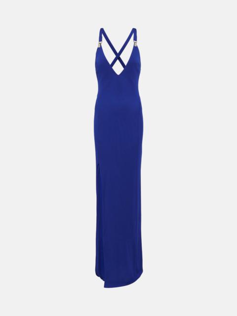 TOM FORD Embellished wool, cashmere and silk maxi dress