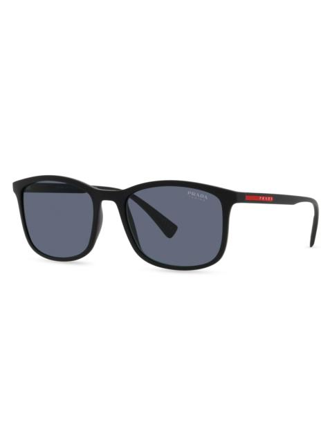 Prada Men's 56MM Linea Rossa Propionate Sunglasses - Rubber Black