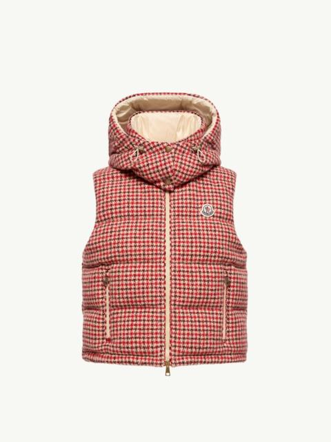 Moncler Niverolle Houndstooth Wool Blend Down Vest